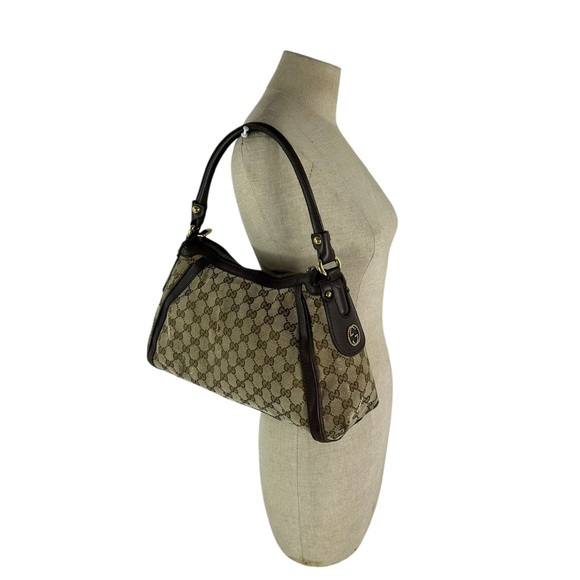 Genuine GUCCI GG Interlocking Canvas Scarlett Studded Hobo Bag - Picture 1 of 16